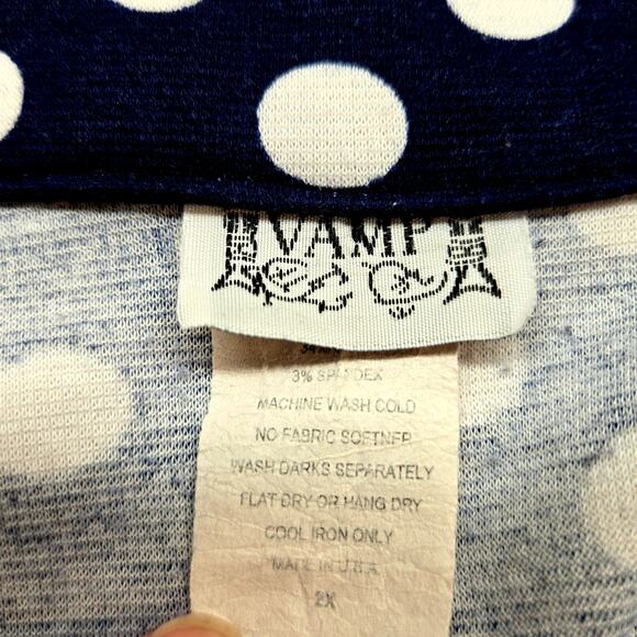 Vamp Women's Blazer 2X 2XL 2 X Blue Dot  Misses Plus Size 18W 20W Coat Jacket - Picture 5 of 8